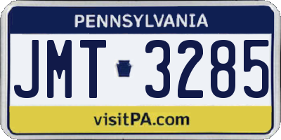 PA license plate JMT3285