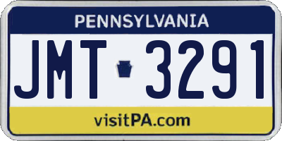 PA license plate JMT3291