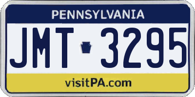 PA license plate JMT3295