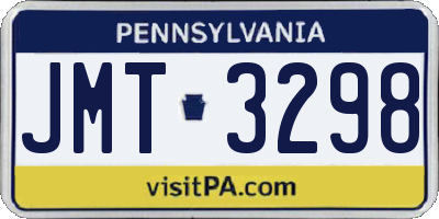 PA license plate JMT3298