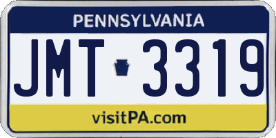 PA license plate JMT3319