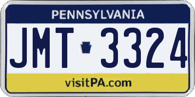 PA license plate JMT3324