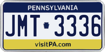 PA license plate JMT3336