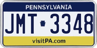 PA license plate JMT3348