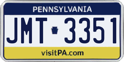 PA license plate JMT3351