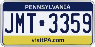 PA license plate JMT3359