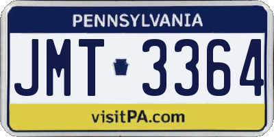 PA license plate JMT3364