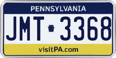 PA license plate JMT3368