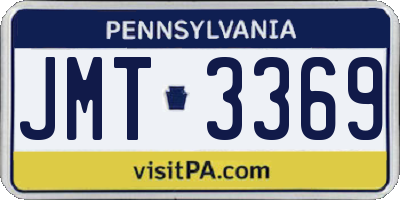 PA license plate JMT3369