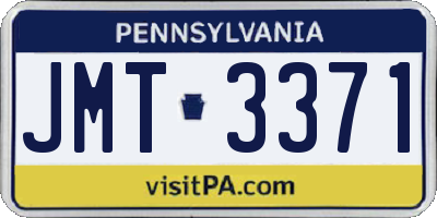 PA license plate JMT3371