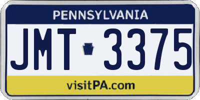 PA license plate JMT3375