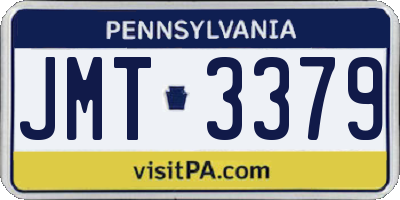 PA license plate JMT3379