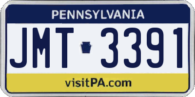 PA license plate JMT3391