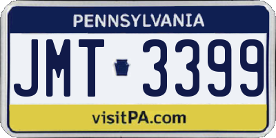 PA license plate JMT3399