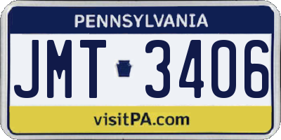PA license plate JMT3406