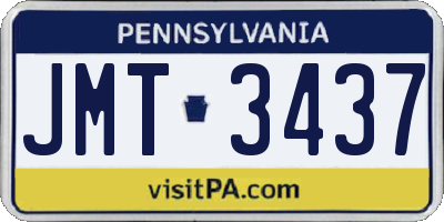 PA license plate JMT3437