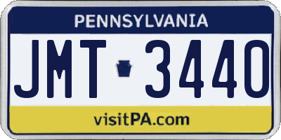PA license plate JMT3440