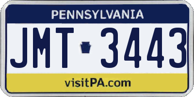 PA license plate JMT3443