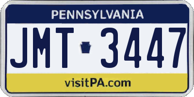 PA license plate JMT3447