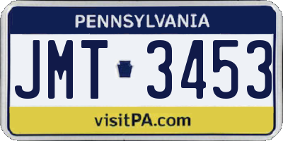 PA license plate JMT3453