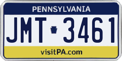 PA license plate JMT3461