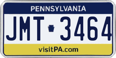 PA license plate JMT3464