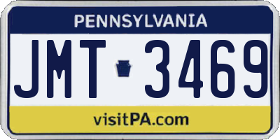 PA license plate JMT3469
