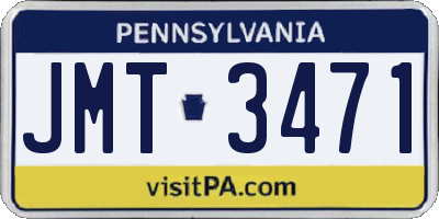 PA license plate JMT3471