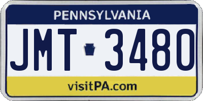 PA license plate JMT3480