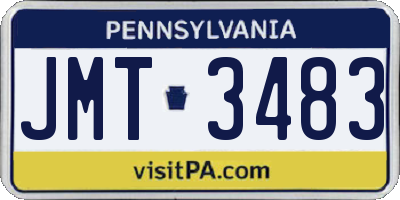 PA license plate JMT3483