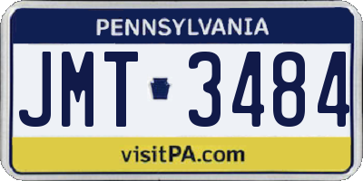 PA license plate JMT3484