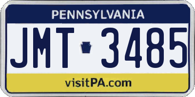 PA license plate JMT3485