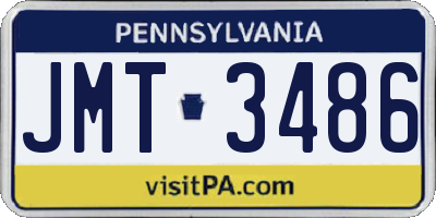 PA license plate JMT3486