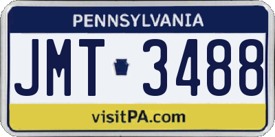PA license plate JMT3488