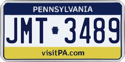 PA license plate JMT3489