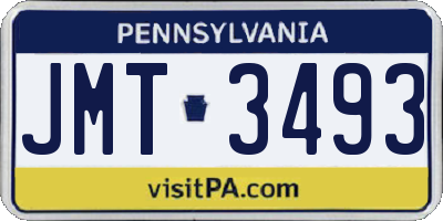 PA license plate JMT3493