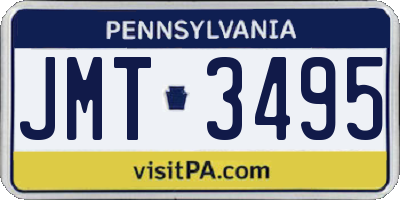 PA license plate JMT3495
