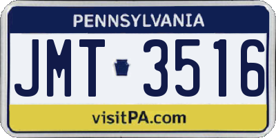 PA license plate JMT3516