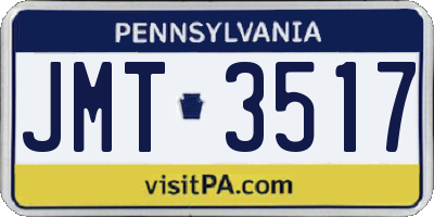 PA license plate JMT3517