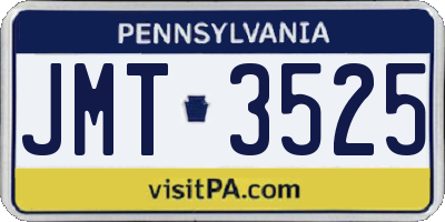 PA license plate JMT3525