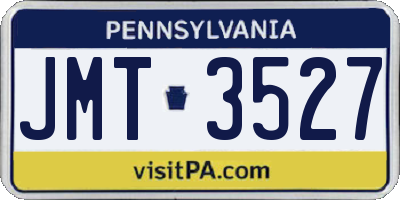 PA license plate JMT3527
