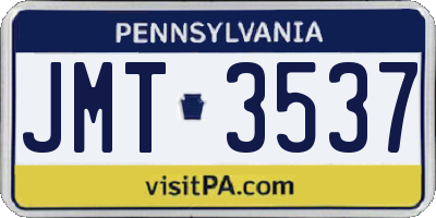 PA license plate JMT3537