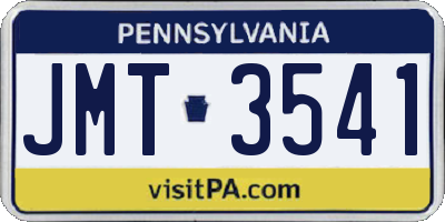 PA license plate JMT3541
