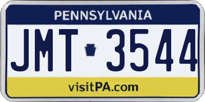 PA license plate JMT3544