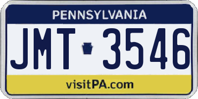 PA license plate JMT3546