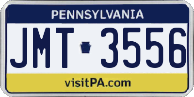 PA license plate JMT3556