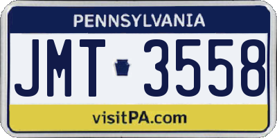 PA license plate JMT3558