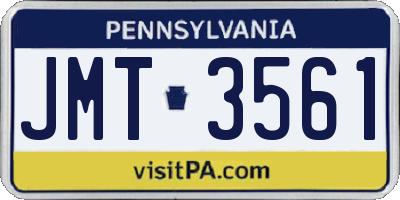 PA license plate JMT3561