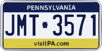 PA license plate JMT3571