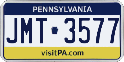 PA license plate JMT3577